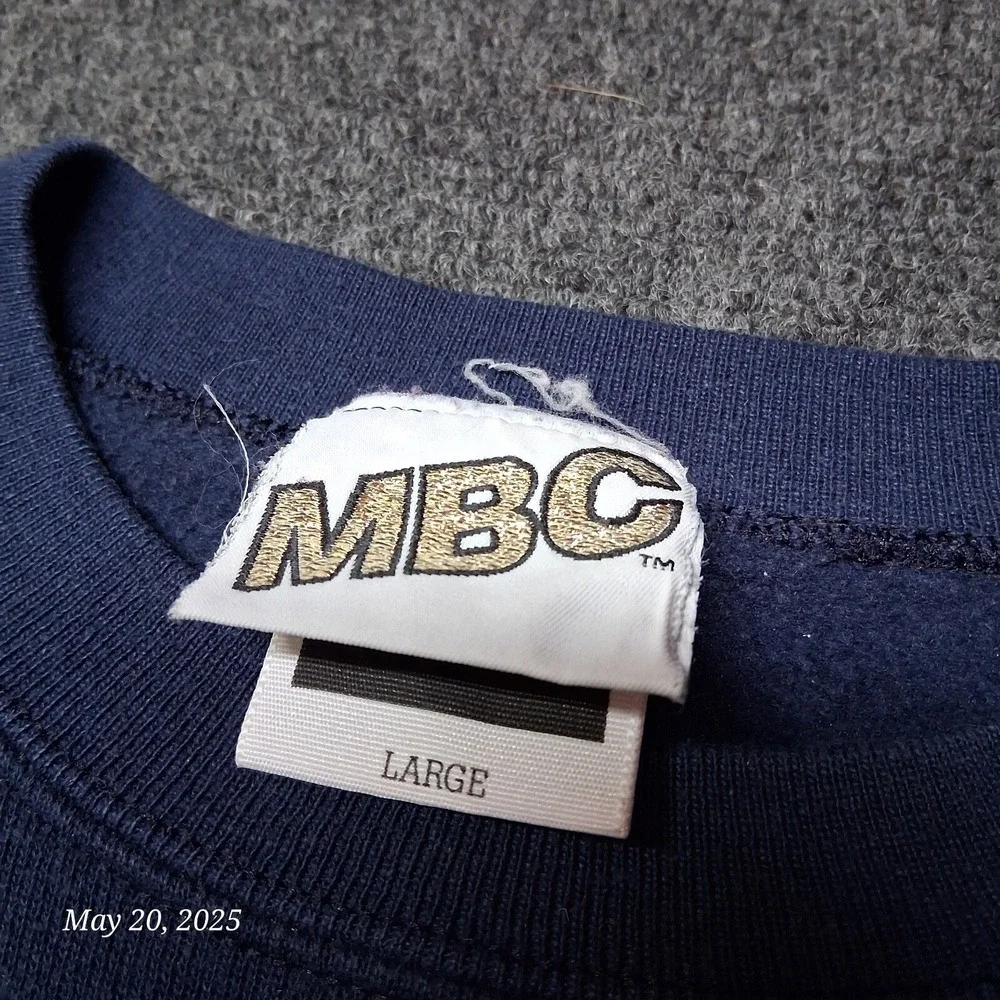 VTG Jingle Bells Christmas Sweatshirt Size Large Blue MBC‎ Tultex